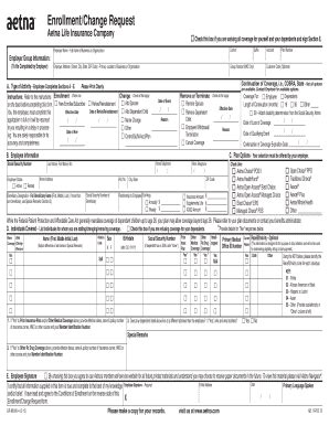 Fillable Online Arizona Traditional Enrollment Change Form Aetna