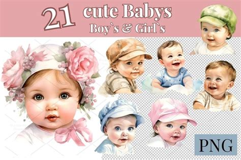 Set Of 21 Cute Watercolor Babys Baby 2651768