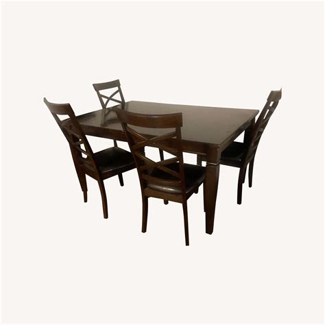 Dark Cherry Wood Dining Set Aptdeco