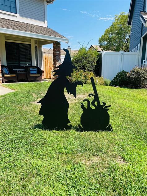 Large Witch And Cauldron Silhouette Halloween Yard Art Etsy Halloween Yard Art Witch