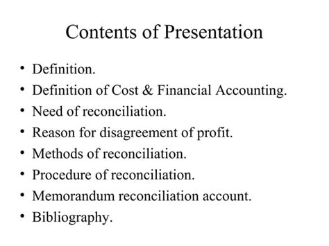 Reconciliation Ppt