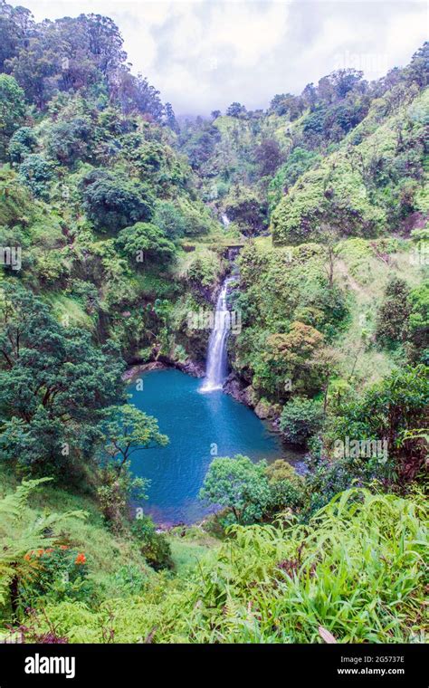 Road to Hana: Wailuaiki Falls, between mile markers 21 and 22 along ...