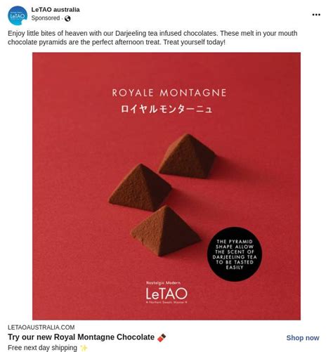 Royale Montagne A Darjeeling Infused Chocolate 9 Pcs LeTAO Australia