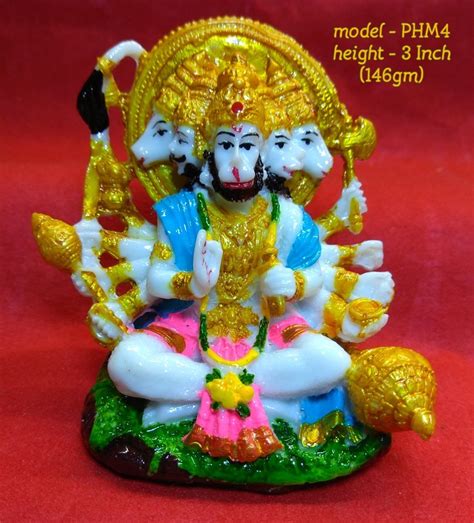 Fiber Multicolor Panchmukhi Hanuman Statue Size Inches 3 At Rs 77