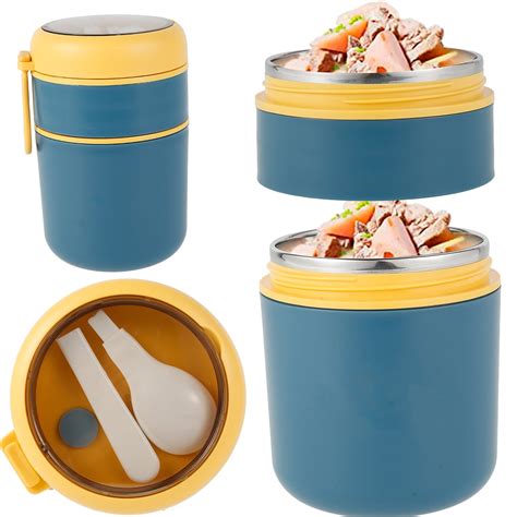 Adifare Vacuum Insulated Food Jar Food Container With Foldable Spoon