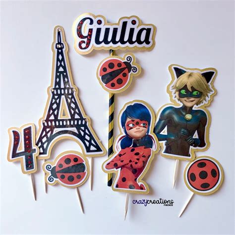 Cake Topper Miraculous Ladybug Etsy