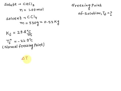 What is the freezing point in ÂC of a solution made with 1 07 mol of