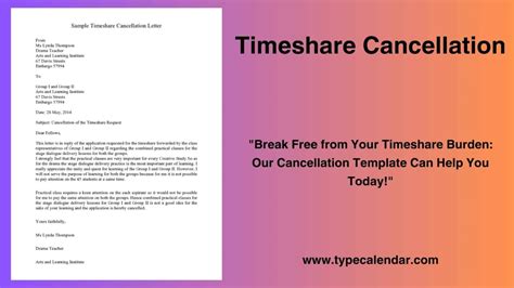 Free Printable Timeshare Cancellation Letter Templates Pdf Word