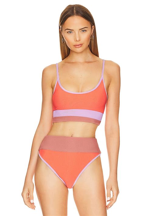 BEACH RIOT Eva Bikini Top In Oasis Colorblock REVOLVE