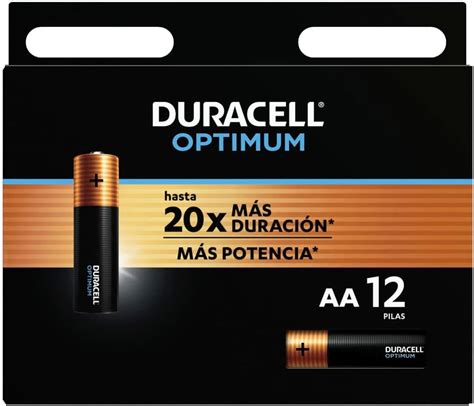 Duracell Pilas AA Optimum Super alcalinas baterías Extra Potencia