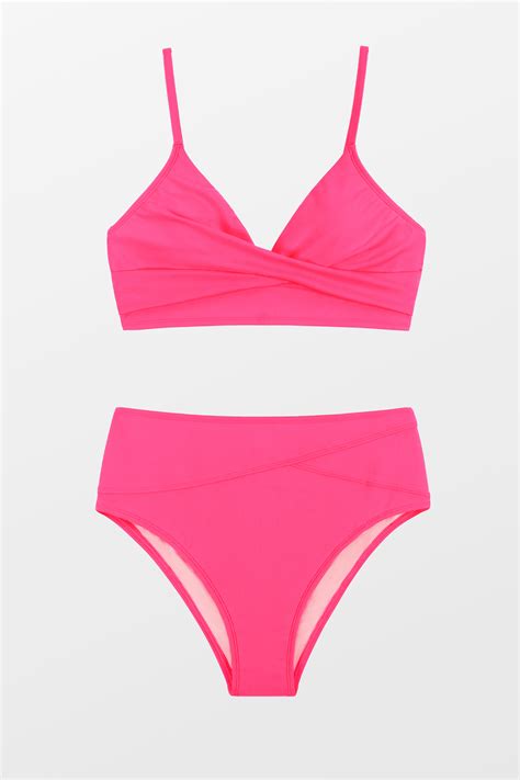 Twist Bra Spliced High Waist Bikini Set Cupshe AU