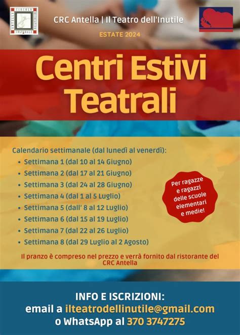 Centri Estivi Teatrali 2024 Circolo Ricreativo Culturale Antella