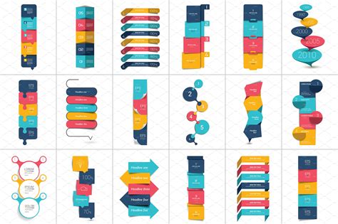 Set Of Vertical Tabs Schedules Illustrator Graphics Creative Market