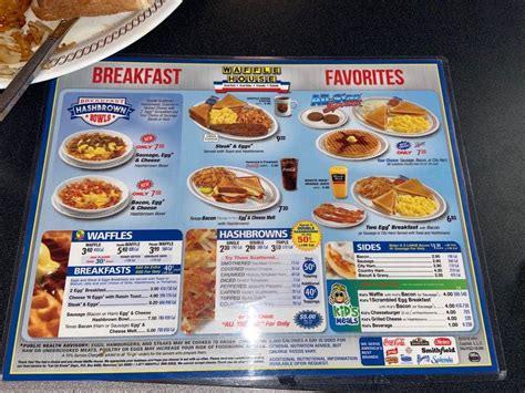 Menu at Waffle House restaurant, Atlanta, Buford Hwy NE