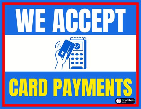 Printable We Accept Credit Card Signs