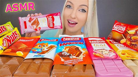 Asmr Eating Chocolate Nestle Candy Bars Ice Cream Dessert Mukbang