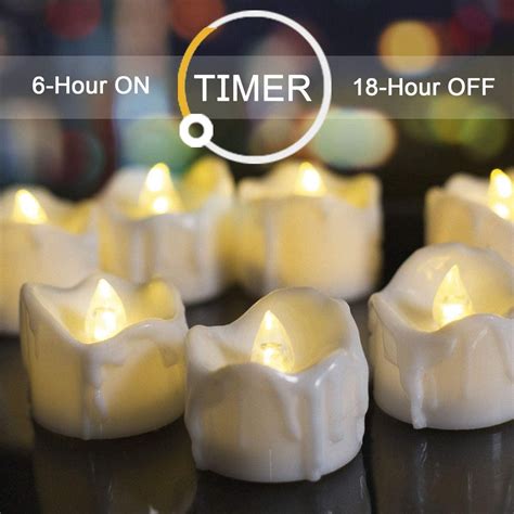 Timer Tea Lights Flameless Flickering Auto Tea Lights Battery Operate Lasercutwraps Shop