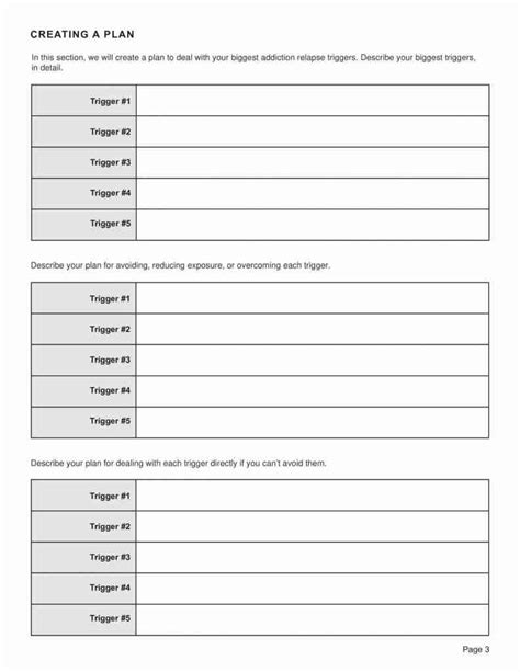 Stages Of Relapse Worksheets