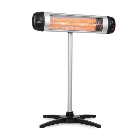 blumfeldt Rising Sun Radiant Heater 2500W IP34 Height Adjustable Silver