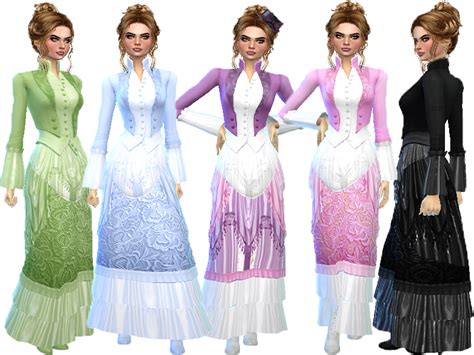 The Sims Resource Victorian Dress Get Famous