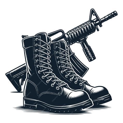 Bottes De Combat Fichier Bottes Darmée Vecteur Bottes De Soldat Svg