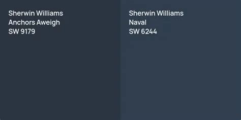 Sherwin Williams Anchors Aweigh Vs Sherwin Williams Naval Comparison