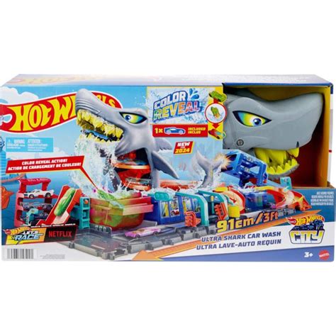 Автомивка с количка Hot Wheels City Color Reveal Ultra Shark HTN Toyzz Shop