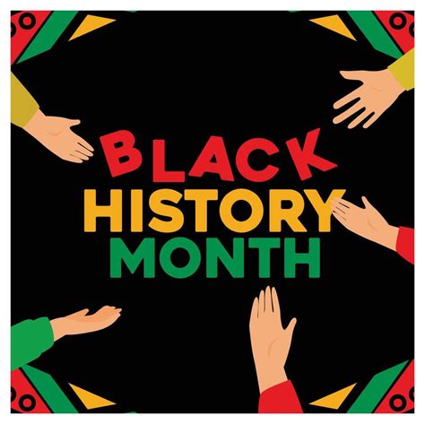 Couple Of Hands With Black History Month Text Black Background Black