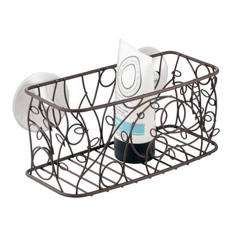 Interdesign Twigz Bronze Suction Corner Shower Basket Bath Caddy