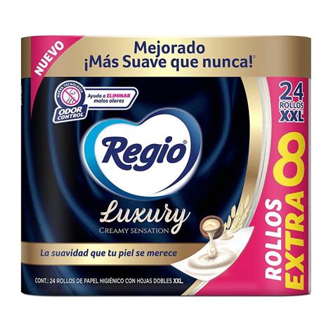 Papel Higiénico Regio Luxury Creamy Sensation 24 Rollos Con 210 Hojas