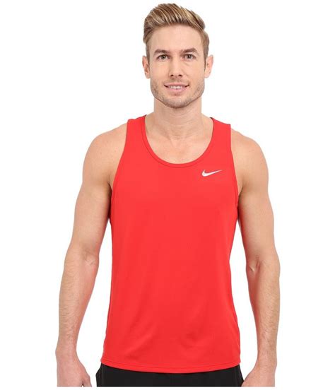 Nike Dri Fittm Contour Running Singlet University Red Reflective