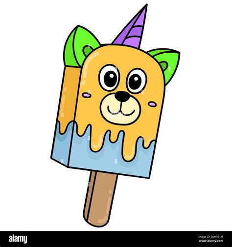 Bear Face Ice Cream Stick With A Happy Smiling Face Stock Vector Image And Art Alamy