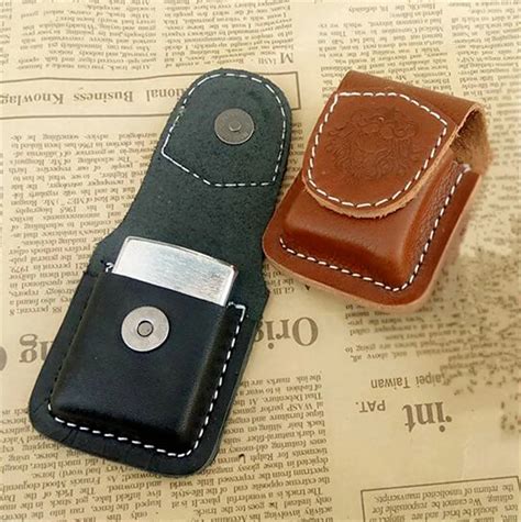 Cigarette Lighter Case Leather Lighter Holder Pouch Box Loop for flat ...