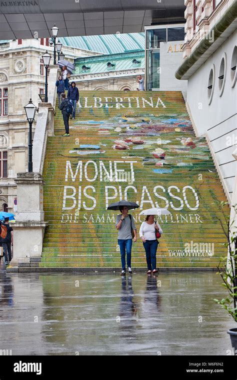 Colourful Painted Stairway Leading To The Albertina Museum In Vienna