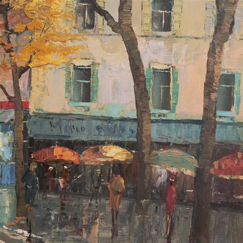 Andre Renault - 'Rainy Day in Paris, Montmartre with a View of Sacré ...