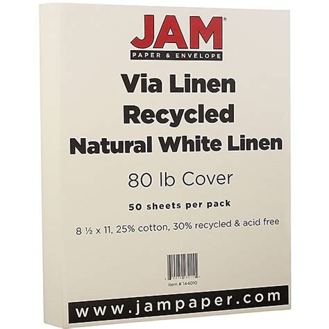 Jam Paper Strathmore 80 Lb Cardstock Paper 8 5 X 11 Natural White