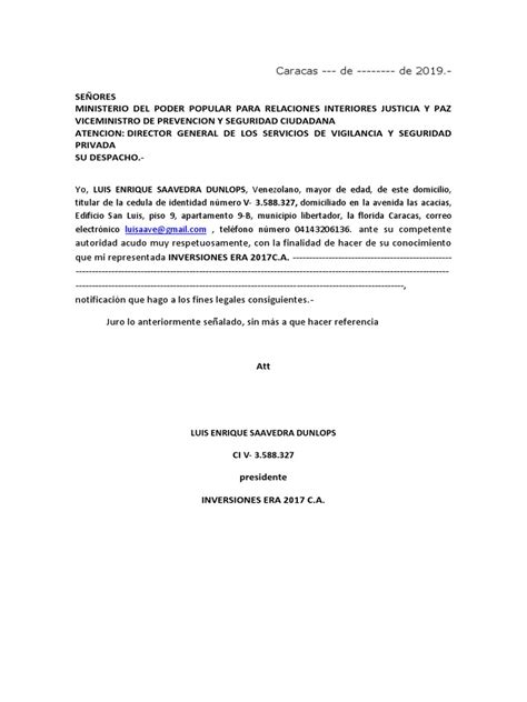 Formato Carta Explicativa Pdf