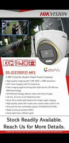 Hikvision Mp Color Vu Dome Camera For Indoor Use Industrial Standard