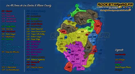 Mystère GTA V - MAP des 48 zones de Los Santos et Blaine County