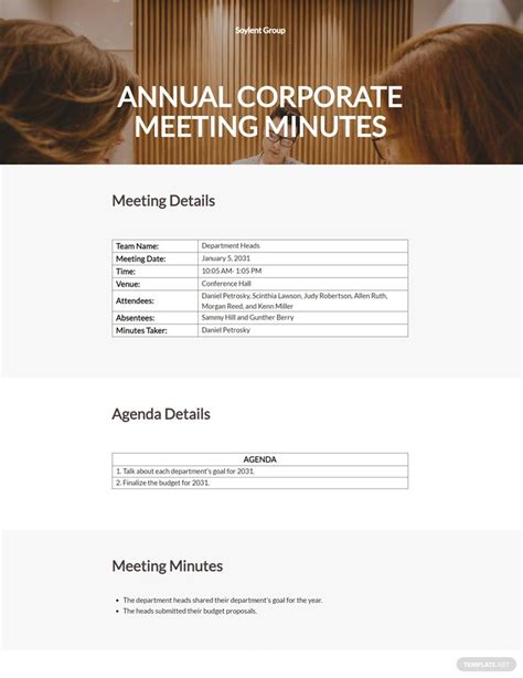 Meeting Minutes Template Google Docs