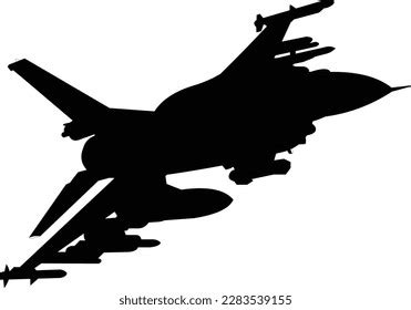 Silhouette F16 Aircraft Maneuver Stock Vector (Royalty Free) 2283539155 ...