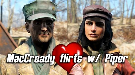 Fallout 4 Maccready Flirts With Piper Youtube