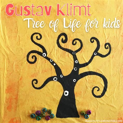 Gustav Klimt Tree Of Life Craft For Kids Messy Little Monster