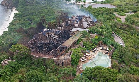 Richard Branson's Necker Island Villa Burns in Fire