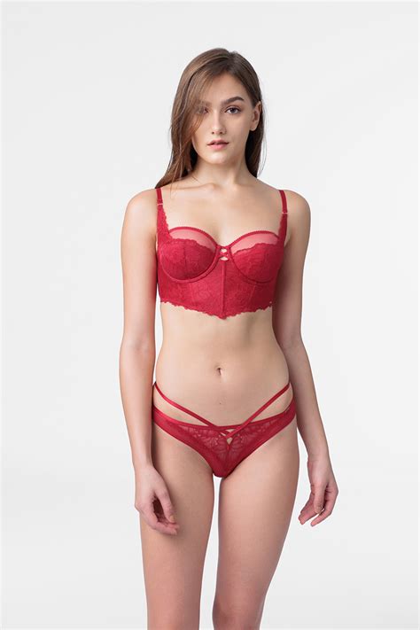 Γυναικείο Brazilian Slip Dorina ESME Κόκκινο Διαφάνεια και δαντέλα lingerie shop gr