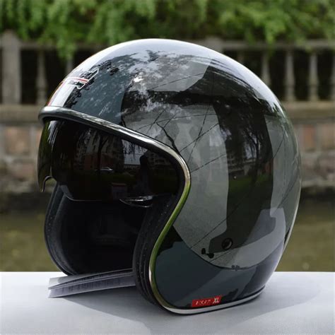 Tanked Racing Motorcycle Helmet Retro 3 4 Open Face Vintage Helmet Half Face Scooter Helmet With