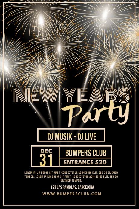 New Years Eve Party Poster Template Postermywall