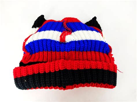 Charles Jeffrey Loverboy Chunky Cat Ears Knitted Beanie Red Etsy