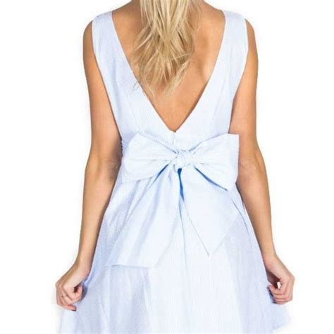 Lauren James Dresses Lauren James Emerson Blue White Seersucker