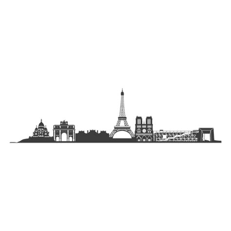 Paris Skyline Silhouette PNG & SVG Design For T-Shirts